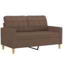 2-OSOBOWA SOFA Z PODUSZKAMI BRĄZOWA 120CM TKANINA