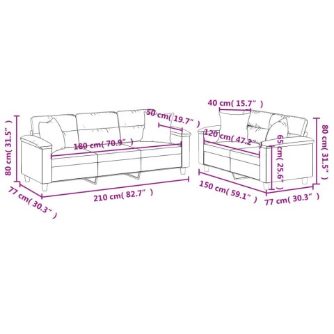 2-CZĘŚCIOWY KOMPLET WYPOCZYNKOWY CZARNY MIKROFIBRA