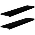 PARAPETY 2 SZT. CIEMNOBRĄZOWY 120X25X2CM LITE DREWNO DĘBOWE