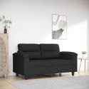 SOFA 2-OSOBOWA CZARNA 120CM TAPICEROWANA MIKROFIBRĄ