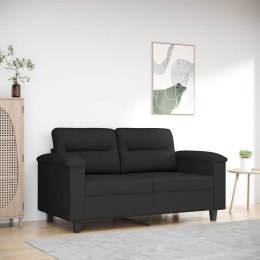 SOFA 2-OSOBOWA CZARNA 120CM TAPICEROWANA MIKROFIBRĄ