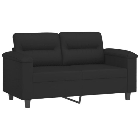 SOFA 2-OSOBOWA CZARNA 120CM TAPICEROWANA MIKROFIBRĄ