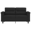SOFA 2-OSOBOWA CZARNA 120CM TAPICEROWANA MIKROFIBRĄ