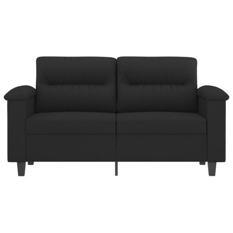 SOFA 2-OSOBOWA CZARNA 120CM TAPICEROWANA MIKROFIBRĄ