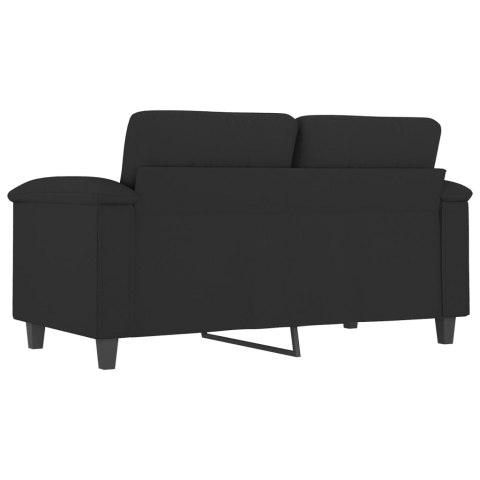 SOFA 2-OSOBOWA CZARNA 120CM TAPICEROWANA MIKROFIBRĄ