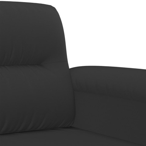 SOFA 2-OSOBOWA CZARNA 120CM TAPICEROWANA MIKROFIBRĄ