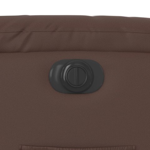 ELEKTRYCZNY FOTEL ROZKŁADANY BRĄZOWY OBITY SZTUCZNĄ SKÓRĄ