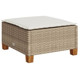 STOŁEK OGRODOWY Z PODUSZKĄ BEŻOWY 63,5X56X32CM RATTAN PE