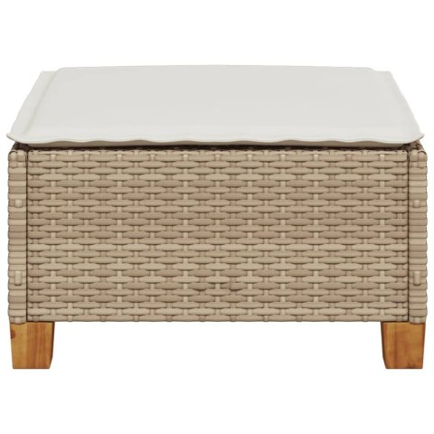 STOŁEK OGRODOWY Z PODUSZKĄ BEŻOWY 63,5X56X32CM RATTAN PE