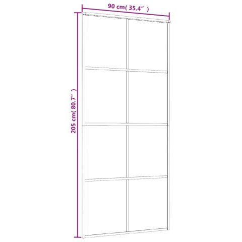 DRZWI PRZESUWNE SZKŁO ESG I ALUMINIUM 90X205CM BIAŁE