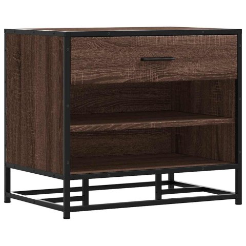 ŁAWKA NA BUTY BRĄZOWY DĄB 60X40X53,5CM DREWNO I METAL