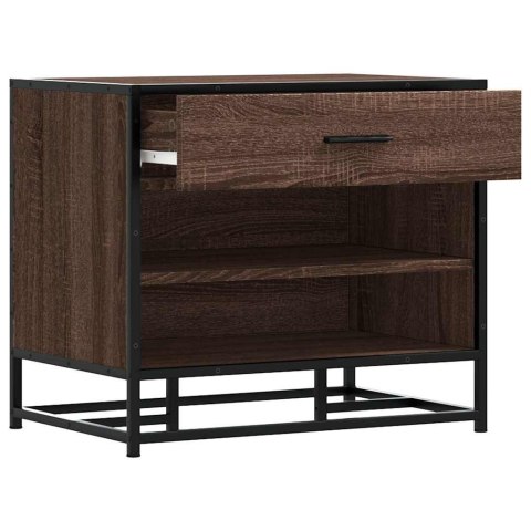 ŁAWKA NA BUTY BRĄZOWY DĄB 60X40X53,5CM DREWNO I METAL