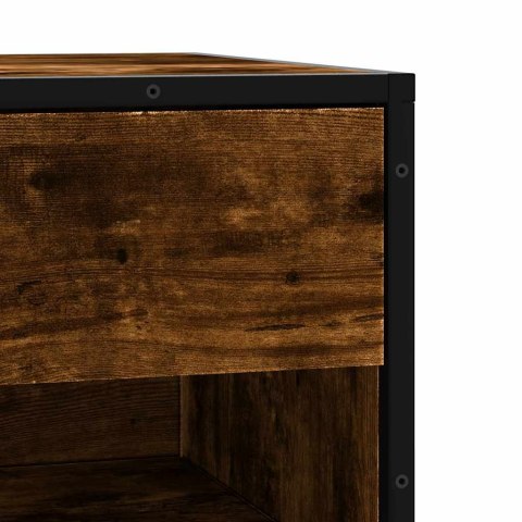 ŁAWKA NA BUTY DĄB WĘDZONY 60X40X53,5CM DREWNO KLEJONE I METAL