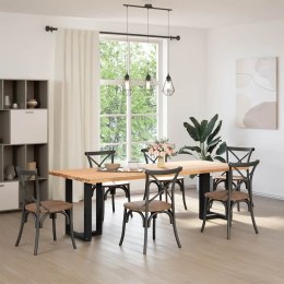 NOGI DO STOŁU JADALNEGO 2 PCS. CZARNE 60X35X(72-73)CM STAL