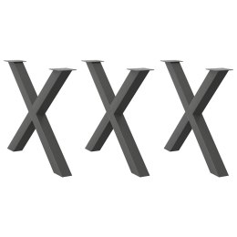 NOGI DO STOŁU JADALNEGO 3 PCS. ANTRACYT 90X(72-73)CM STAL