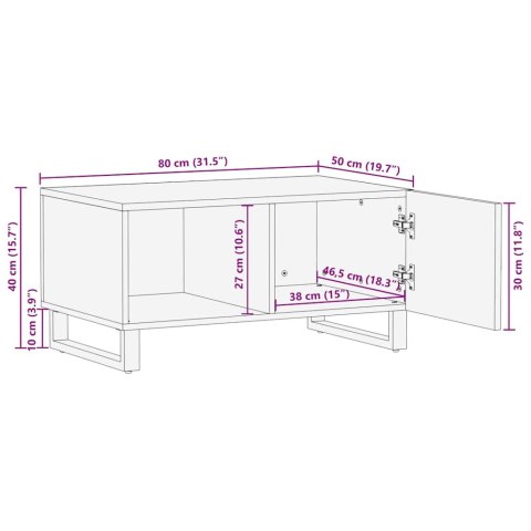 STOLIK KAWOWY CZARNY 80X50X40CM LITE DREWNO MANGO