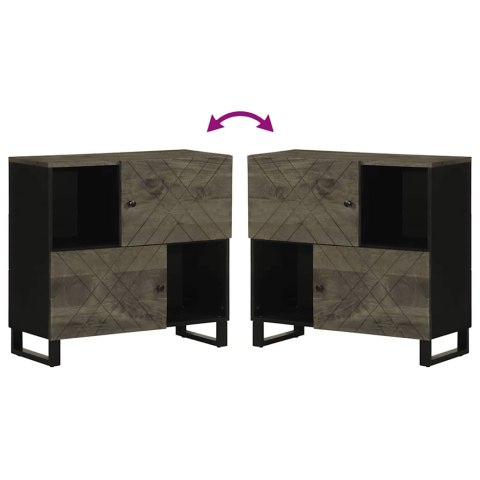 SZAFKA CZARNA 80X33X75CM LITE DREWNO MANGO