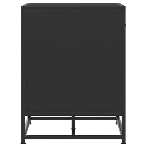 ŁAWKA NA BUTY CZARNA 60X40X53,5CM DREWNO I METAL