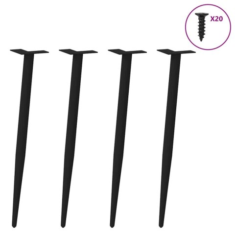 NOGI DO STOLIKA KAWOWEGO 4 SZT. CZARNE 72-73CM STAL