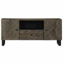 SZAFKA POD TELEWIZOR CZARNA 105X33X46CM LITE DREWNO MANGO