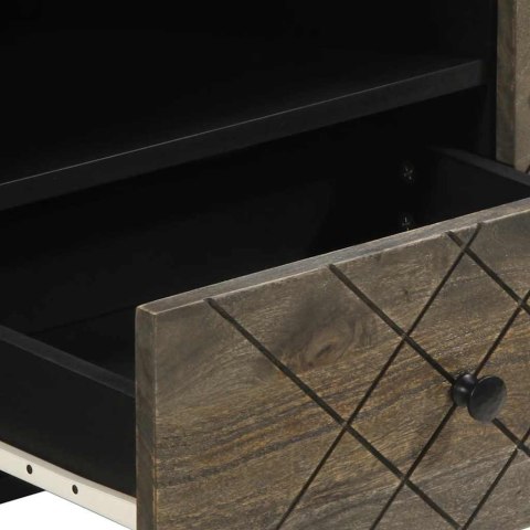 SZAFKA POD TELEWIZOR CZARNA 105X33X46CM LITE DREWNO MANGO