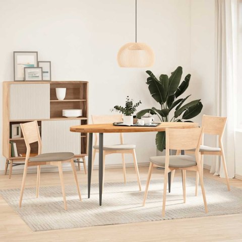 BLAT DO STOŁU BRĄZOWY 140X60X4CM LITE DREWNO DĘBOWE OWALNY