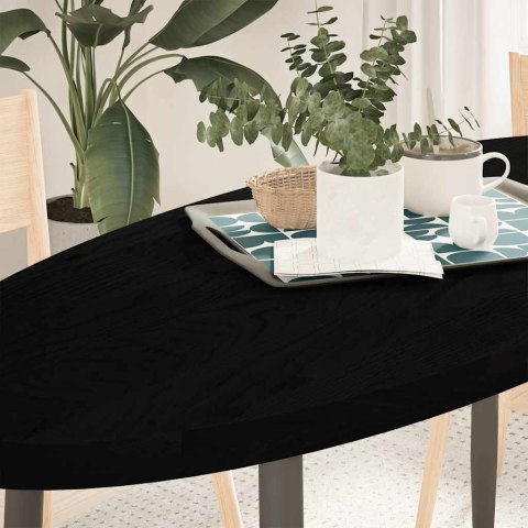 BLAT DO STOŁU BRĄZOWY 140X60X4CM LITE DREWNO DĘBOWE OWALNY