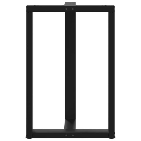 NOGI DO STOŁU BAROWEGO 2 SZT. CZARNE 60X35X(90-91)CM STAL