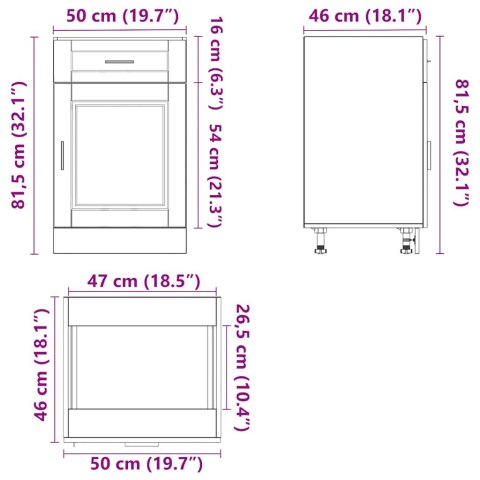 SZAFKA KUCHENNA DOLNA PORTO BIAŁA 50X46X81,5CM