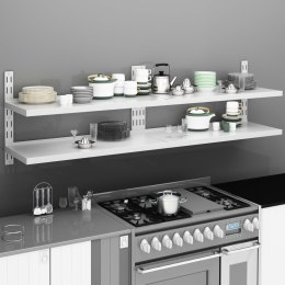 WISZĄCE PÓŁKI ŚCIENNE 2 POZIOMY 2 SZT. STALOWE 200X30CM