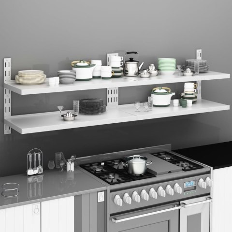 WISZĄCE PÓŁKI ŚCIENNE 2 POZIOMY 2 SZT. STALOWE 200X30CM