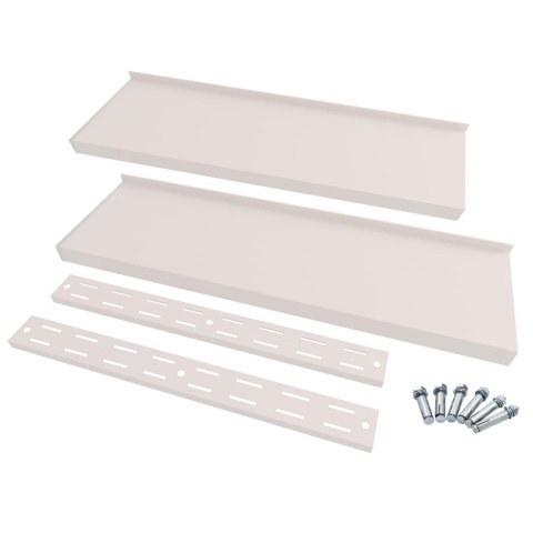 WISZĄCE PÓŁKI ŚCIENNE 2 POZIOMY 2 SZT. STALOWE 200X30CM