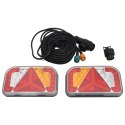 ZESTAW KOMPLET LAMPY DO PRZYCZEPY 2 SZT. LAMPY LED DO PRZYCZEPY 2 SZT. CZERWONE 24X5X14,5CM 12 V