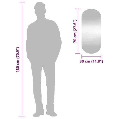 LUSTRO ŚCIENNE 30X70CM SZKLANE OWALNE