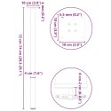 NOGI DO STOLIKA KAWOWEGO 4 SZT. ANTRACYT 72-74CM STAL