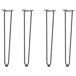 NOGI DO STOŁU HAIRPIN 4 SZT. ANTRACYT 72CM LITA STAL