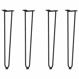 NOGI DO STOŁU HAIRPIN 4 SZT. CZARNE 72CM LITA STAL