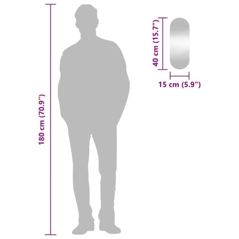 LUSTRO ŚCIENNE 15X40CM SZKLANE OWALNE