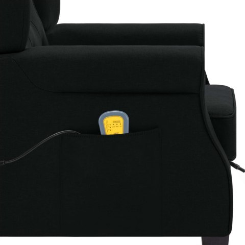 FOTEL MASUJĄCY Z PODNÓŻKIEM CZARNY OBITY TKANINĄ