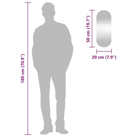 LUSTRO ŚCIENNE 20X50CM SZKLANE OWALNE