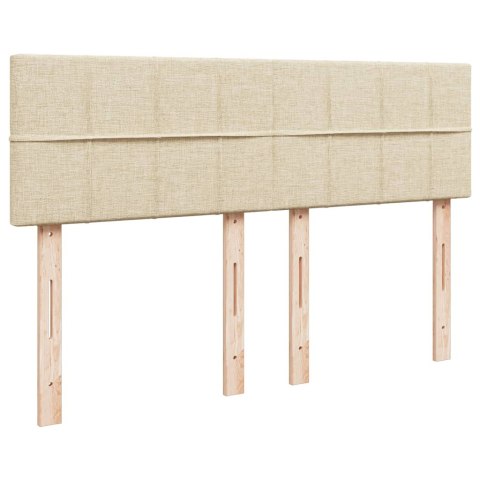 ŁÓŻKO KONTYNENTALNE Z MATERACEM KREMOWE TKANINA 160X200CM