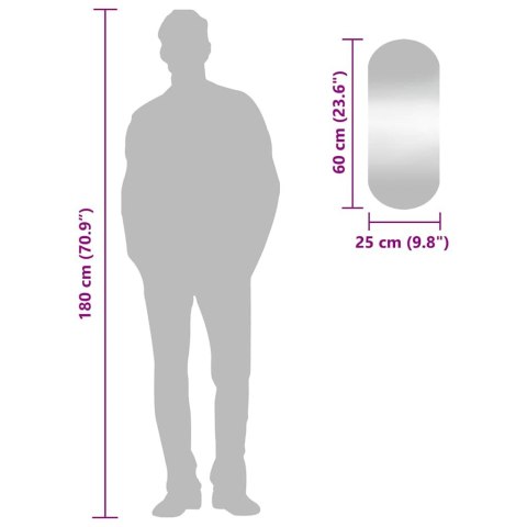 LUSTRO ŚCIENNE 25X60CM SZKLANE OWALNE