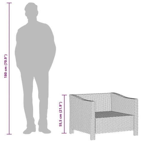 FOTEL OGRODOWY Z PODUSZKĄ SZARY POLIRATTAN
