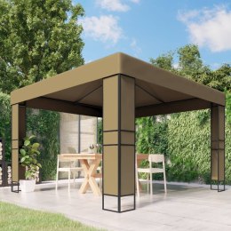 ALTANA Z PODWÓJNYM DACHEM 3X3X2,7M TAUPE 180G/M²