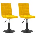 OBROTOWE KRZESŁA STOŁOWE 2 SZT. MUSZTARDOWE AKSAMITNE