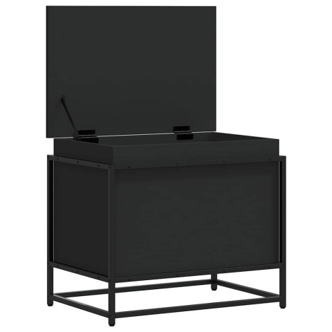 SKRZYNIA Z POKRYWĄ CZARNA 60X40X51,5CM