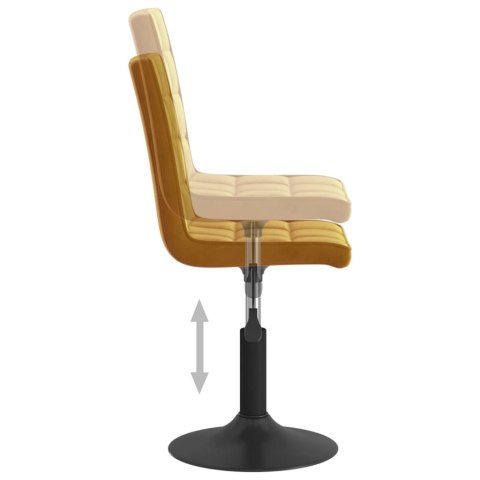 OBROTOWE KRZESŁA STOŁOWE 2 SZT. BRĄZOWE AKSAMITNE