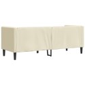 SOFA CHESTERFIELD TRZYOSOBOWA KREMOWA SZTUCZNA SKÓRA