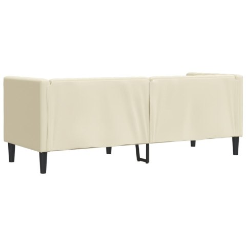 SOFA CHESTERFIELD TRZYOSOBOWA KREMOWA SZTUCZNA SKÓRA