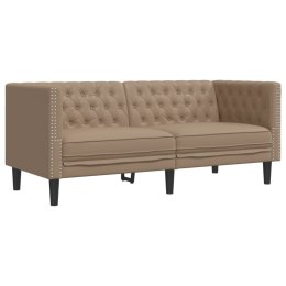 SOFA CHESTERFIELD 2-OS. CAPPUCCINO SZTUCZNA SKÓRA